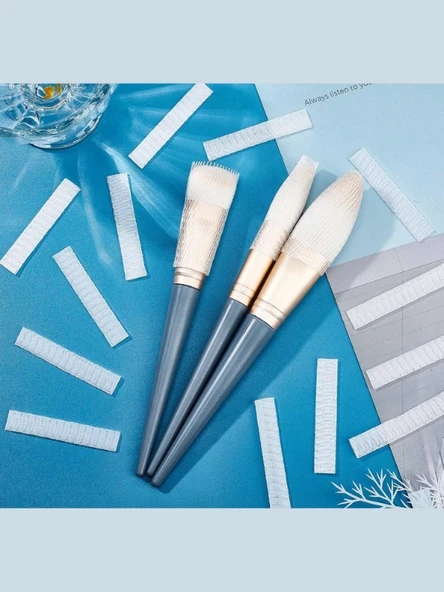 Mucit Home Makyaj Fırçası Koruyucu Far Allık Kontür Eyeliner Fırça Malzemeleri Ürünleri Koruyucu File Kapak Örgü Kılıf Set 20li ürün görseli 1