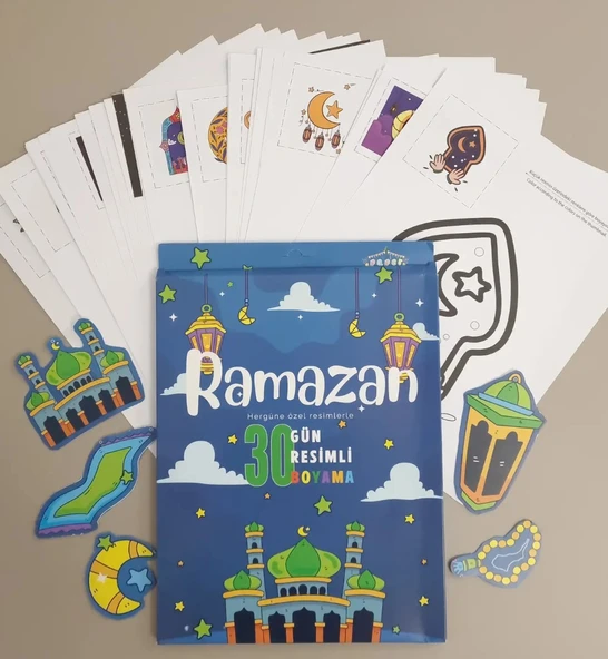 Ramazan Ayı 30 Gün Resimli Boyama Seti - Resim 3