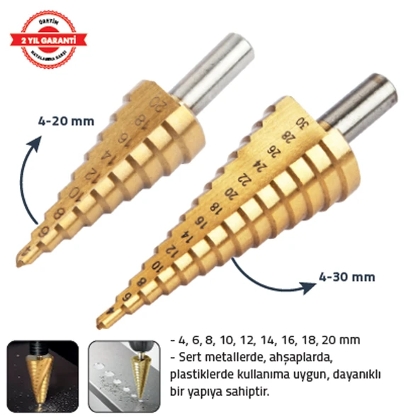 KADEMELİ MATKAP UCU 4 - 30 mm ürün görseli 1