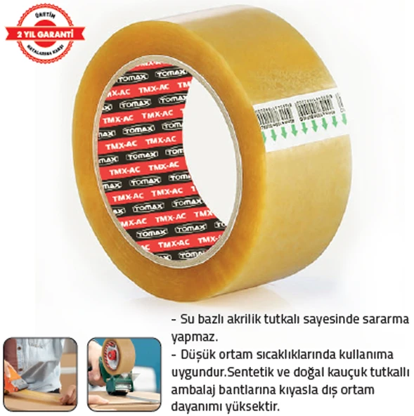 AC AMBALAJ BANDI 45 mm x 100 mt. ŞEFFAF (6 Adet) ürün görseli 1