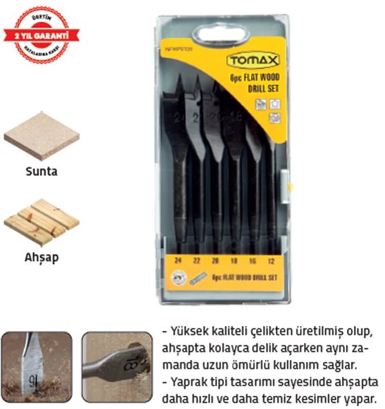 YAPRAK MATKAP UCU 6 PARÇA TAKIM KISA (12-24mm) ürün görseli 1