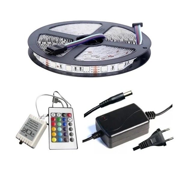 Winboss 5mt Rgb Şerit Led Slikonlu Adaptör Uzaktan Kumanda Tak Çalıştır ürün görseli 1