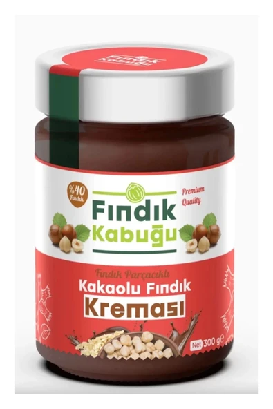 Fındık Kabuğu Fındık Parçacıklı Kakaolu %40 Fındık Kreması 300 gr x 2 Paket ürün görseli 1