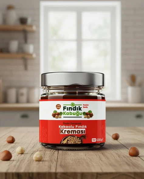 Fındık Kabuğu Fındık Parçacıklı Kakaolu %40 Fındık Kreması 200 gr x 10 Paket ürün görseli 1
