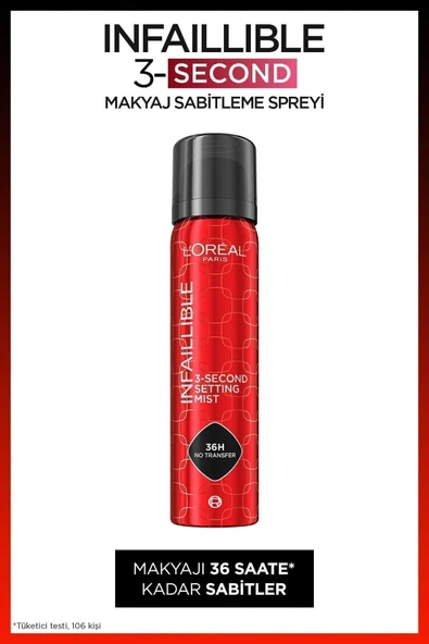 L'Oreal Paris Infaillible 3-Second Makyaj Sabitleme Spreyi – Setting Spray ürün görseli 1