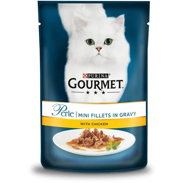 Gourmet Perle Izgara Tavuklu Yetişkin Kedi Yaş Mama 85 Gr ürün görseli 1