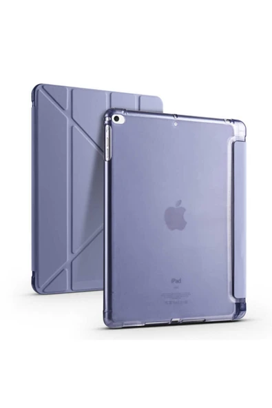 Fuchsia iPad 9.7" 2017 5. Nesil ile uyumlu Kılıf Kalem Bölmeli Tri Folding Katlanabilir Standlı ürün görseli 1
