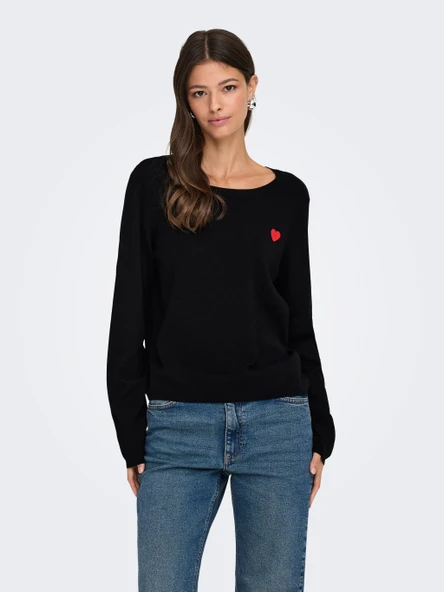 15363326 JDYKATE L/S O-NECK EMB. PULLOVER KNT - Resim 4