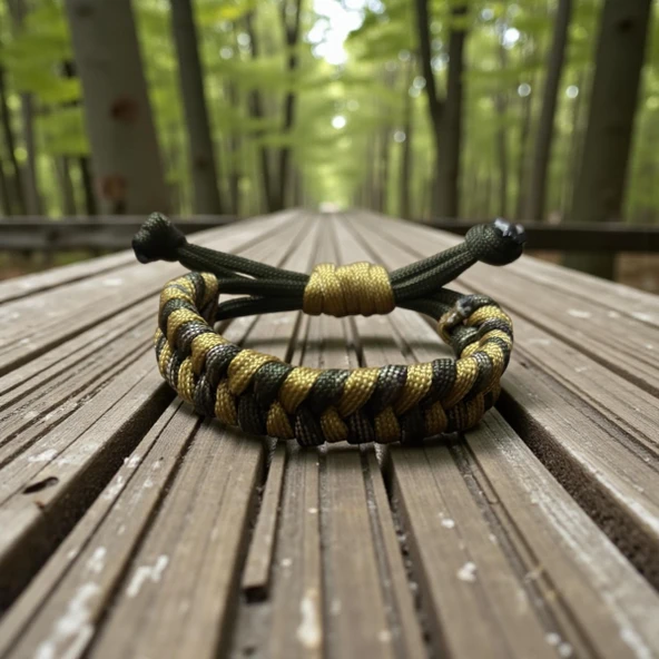 Plentiful Ranger Paracord Bileklik – Kamuflaj Seri Balık Örgü ürün görseli 1