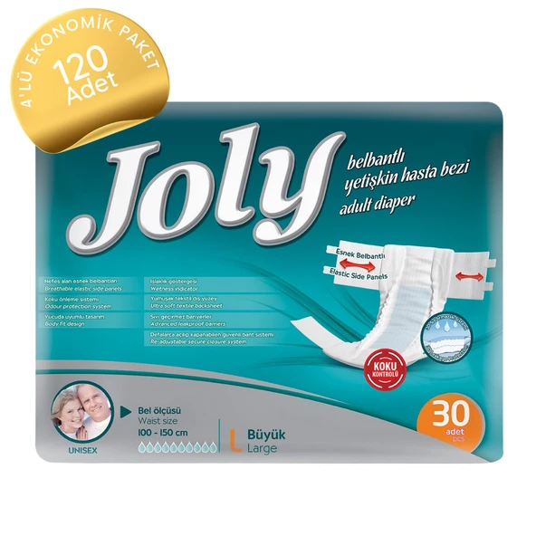 Joly Belbantlı Büyük Boy L 30'lu 4 Adet Hasta Bezi ürün görseli 1