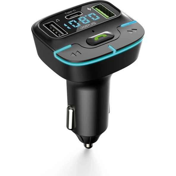 Araç Fm Mp3 Transmitter Bluetooth Araç Kiti USB Type-C Hızlı Şarj Çıkışlı Çakmaklık Şarj Aleti ürün görseli 1