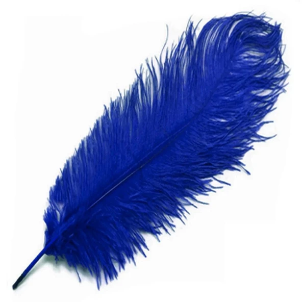 3 ADET BÜYÜK BOY 35 CM LACİVERT DEVE KUŞU TÜYÜ NAVY BLUE OSTRICH FEATHER DEKOR LACİVERT KUŞ TÜYÜ ürün görseli 1