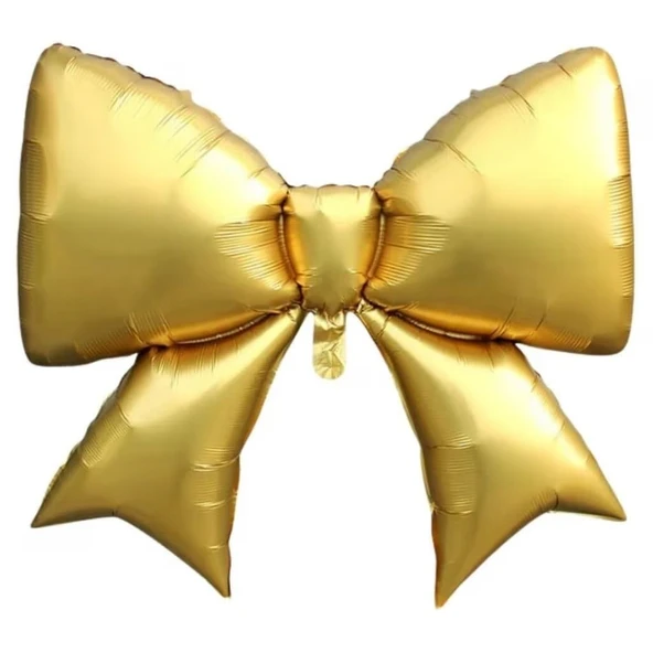Gold Kurdele Şekilli Folyo Balon 1 Adet ürün görseli 1