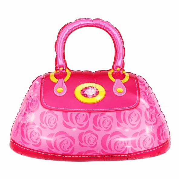 Süslü Kızlar Pembe Çanta Şekilli Folyo Balon 1 Adet ürün görseli 1