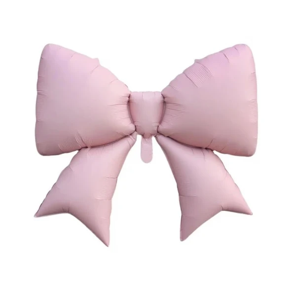 Retro Pembe Kurdele Şekilli Folyo Balon 1 Adet ürün görseli 1