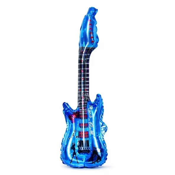Mavi Gitar Şekilli Folyo Balon 1 Adet ürün görseli 1