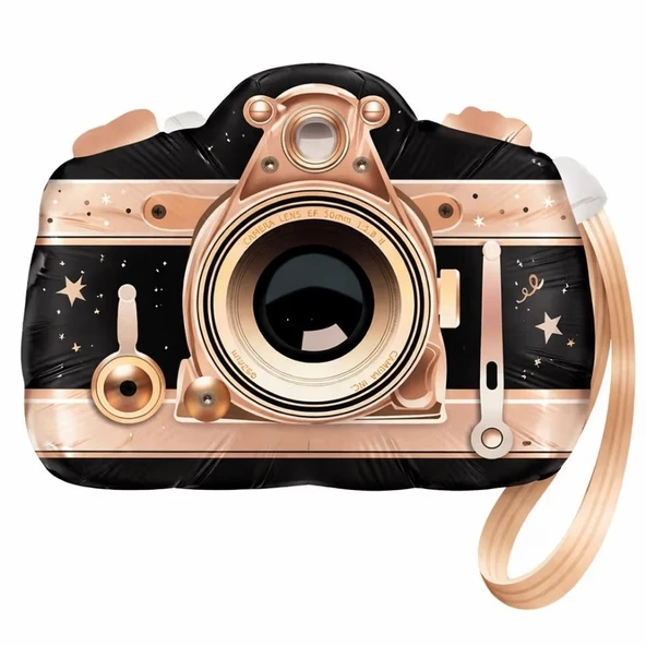 Siyah Fotoğraf Makinesi Şekilli Folyo Balon 1 Adet ürün görseli 1