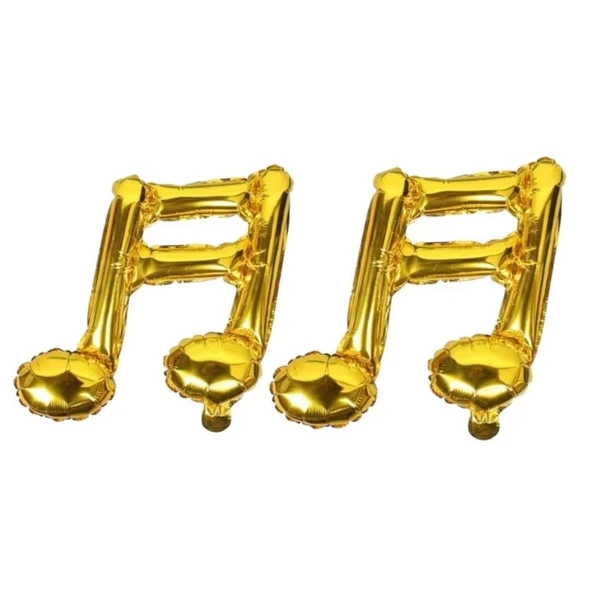 Eğlenceli Müzik Notaları Gold Şekilli Folyo Balon ürün görseli 1