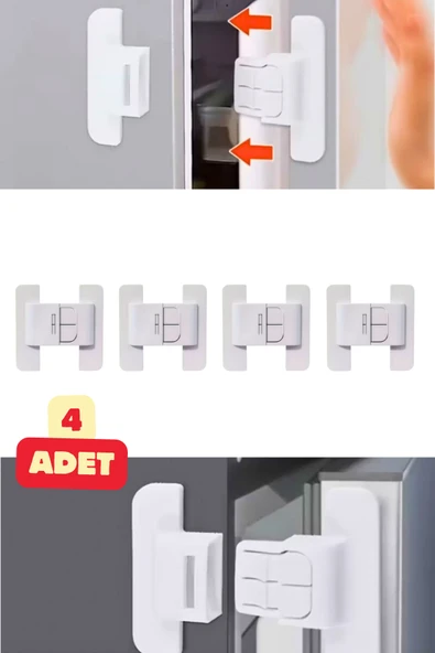 Mucit Home 4 Adet Çocuk Kilidi Buzdolabı Mobilya Çekmece Dolap Kapağı Güvenlik Koruma Kilit ürün görseli 1