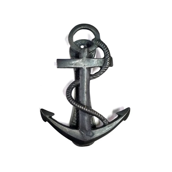Antika Tarz Dekoratif Pirinç Halatlı, Çapa, Denizci, Gemici Kapı Tokmağı, Taktak - 170x60mm, Oksit ürün görseli 1