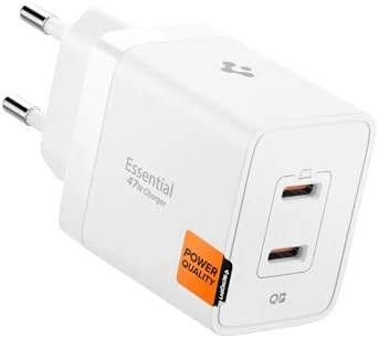 Spigen 47W USB-C 2 Port Mini Hızlı Şarj Aleti GaN Pro Destekli Type-C White-ACH08707 ürün görseli 1