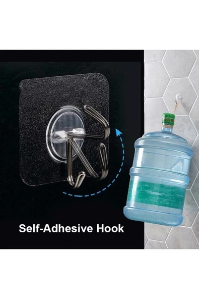 Mucit Home 10Lu Paket- Pratik Çok Amaçlı Güçlü Şeffaf Duvar Askısı Yapışkan Mutfak Banyo Askı ürün görseli 1