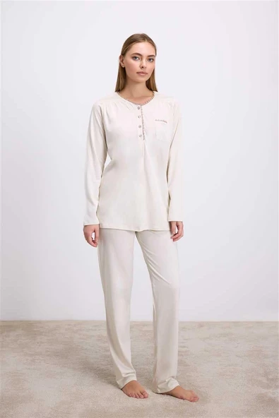 Uzun Kollu T-Shirt Pantolon Pijama Takımı ürün görseli 1
