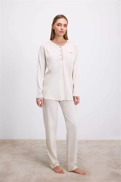 Uzun Kollu T-Shirt Pantolon Pijama Takımı ürün görseli 1