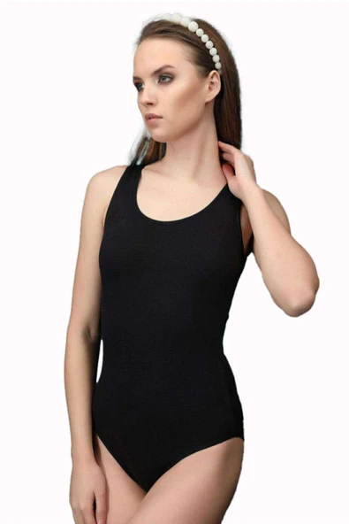 Elit Life Geniş Askılı Kadın Dikişsiz Çıtçıtlı Slip Body Siyah 878 ürün görseli 1