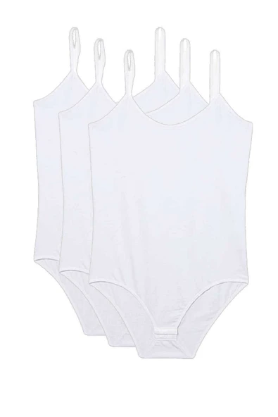 3 Adet İp Askılı Kadın Çıtçıtlı Body Beyaz ürün görseli 1