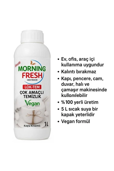 MORNİNG FRESH Lok-tem 1lt Çok Amaçlı Genel Temizleyici ( BEYAZ SABUN KOKULU ) ürün görseli 1