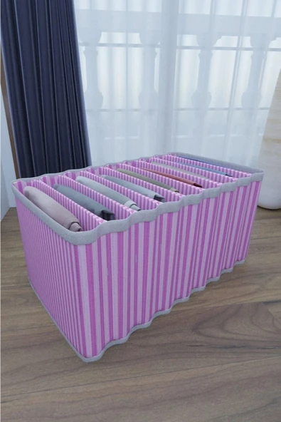 8 Bölmeli Dolap Ve Çekmece Içi Düzenleyici Akordiyon Organizer L-00517 (3 Adet) ürün görseli 1