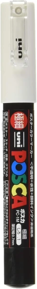 Uni-Ball Markör Boyama Posca Su Bazlı Poster Kalemi 0.7 Mm Beyaz Pc-1M (6 Lı Paket) ürün görseli 1
