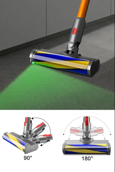 Uyumlu Dyson V12 Detect İçin Rulolu Emici Yer Başlığı LED'li ( Sadece V12 UYUMLU ) ürün görseli 1