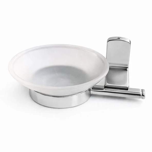 Lüx Vidalı Krom Sabunluk Duvar Tipi Banyo Sabunluğu Paslanmaz Metal Şık Modern Minimal Tasarım ürün görseli 1