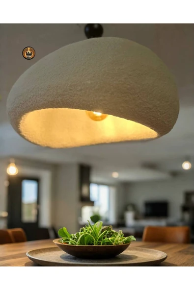 ışıksan aydınlatma Petra Doğal Taş Efektli Modern Beton Avize 60 CM ÇAP ürün görseli 1