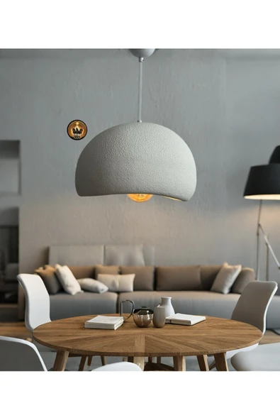 ışıksan aydınlatma Petra Modern Loft Stil Kaya Görünümlü Beyaz Sertleştirilmiş Strafor Avize E27 Duy Tasarım Aydınlatma ürün görseli 1