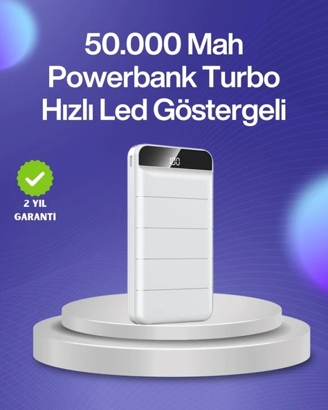 4 Cihazı Aynı Anda Şarj Edebilen Güçlü Powerbank 50000 Mah ürün görseli 1