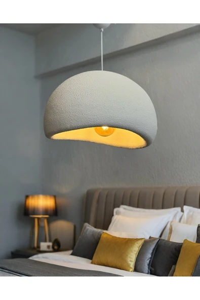 ışıksan aydınlatma Petra Modern Loft Stil Kaya Görünümlü Beyaz Sertleştirilmiş Strafor Avize E27 Duy Tasarım Aydınlatma ürün görseli 1
