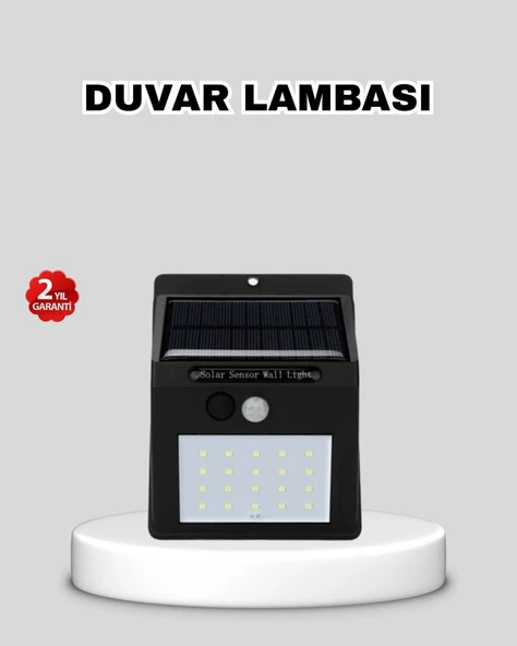 Güneş Enerjili 20 Led Hareket Sensörlü Lamba – Ip65 Su Geçirmez Dış Mekan Aydınlatma ürün görseli 1