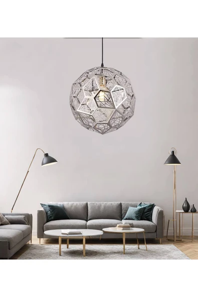 ışıksan aydınlatma MODERN ÖZEL DİZAYN TİTAN TEKLİ KROM AVİZE ÇAP:30CM ürün görseli 1