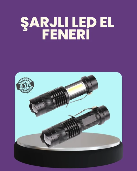 Suya Dayanıklı 4 Modlu Mini Led El Feneri ürün görseli 1