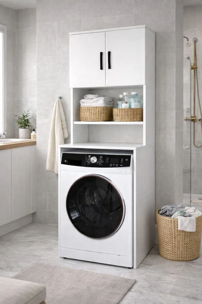Alesta Life Çamaşır Makinesi Dolabı, Çamaşır Makinesi Üstü Düzenleyici, Banyo Dolabı, Makine Üstü Dolap ürün görseli 1