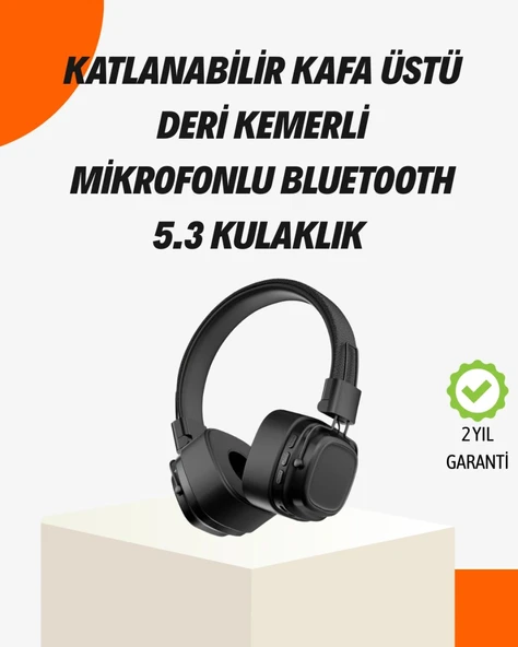 Kristal Netliğinde Ses Ve Güçlü Baslı Kablosuz Kulak Üstü ürün görseli 1