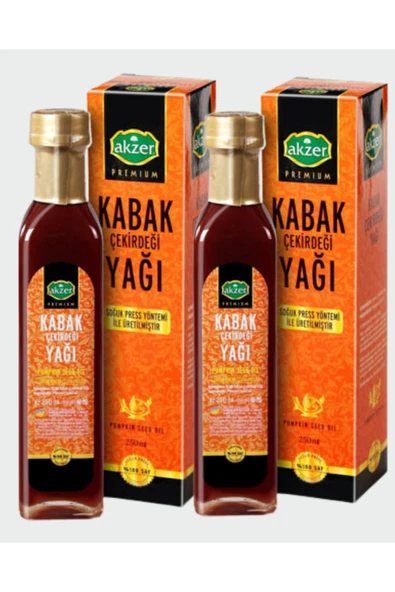 Akzer Kabak Çekirdeği Yağı Akzer 250ml.x 2adet ürün görseli 1