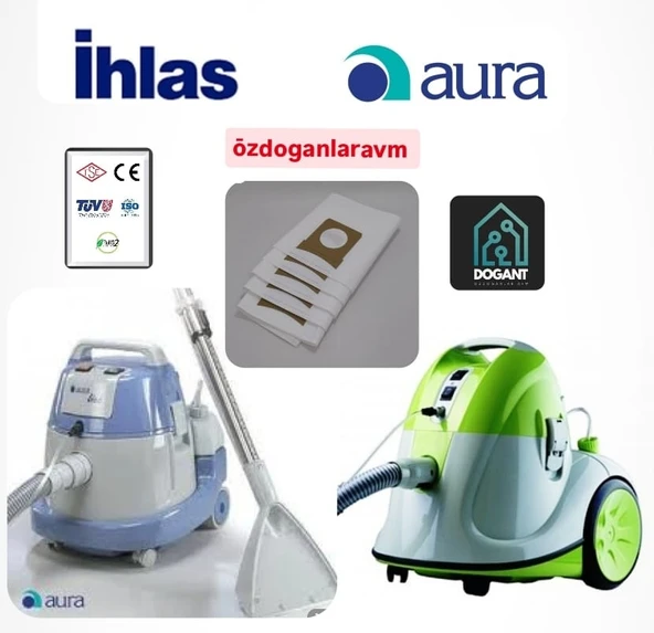 İhlas Aqua Fam 2000 - Aura Vac Elektrikli Süpürge Sentetik Toz Torbası (5 Adet) ürün görseli 1