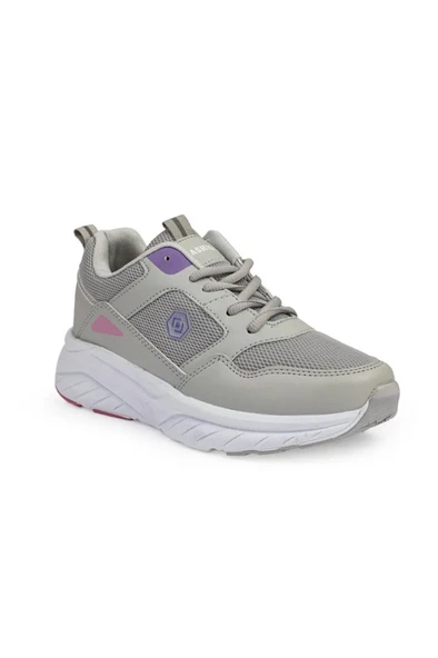 Queen Step 2105-26 Cilt Deri Anatomik Kadın Sneaker Gri Mor Beyaz ürün görseli 1