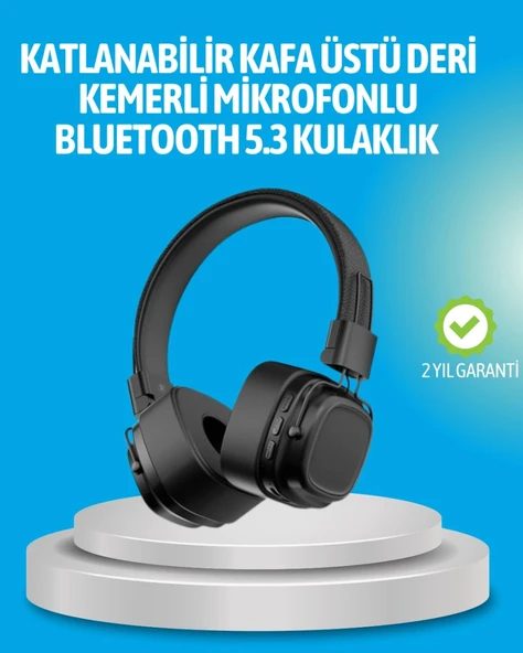 Deep Bass Destekli Kablosuz Katlanabilir Kulak Üstü Kulaklık ürün görseli 1