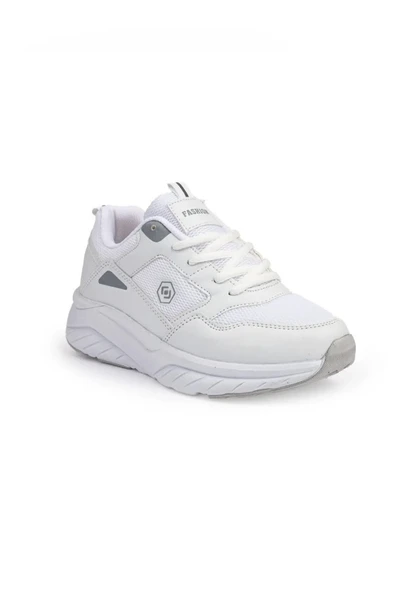 Queen Step 2110-26 Deri Anorak Anatomik Kadın Sneaker Beyaz Buz ürün görseli 1