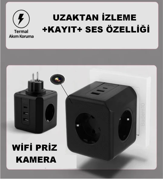 Güvenlik Kamera Wifi Priz Kamera (Uzaktan Izleme - Ses Dinleme - Kayıt Etme ürün görseli 1